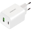 Mobiparts dubbele Thuislader USB-C/USB-A Voedingsadapter GaN - 45W - USB-C - Wit