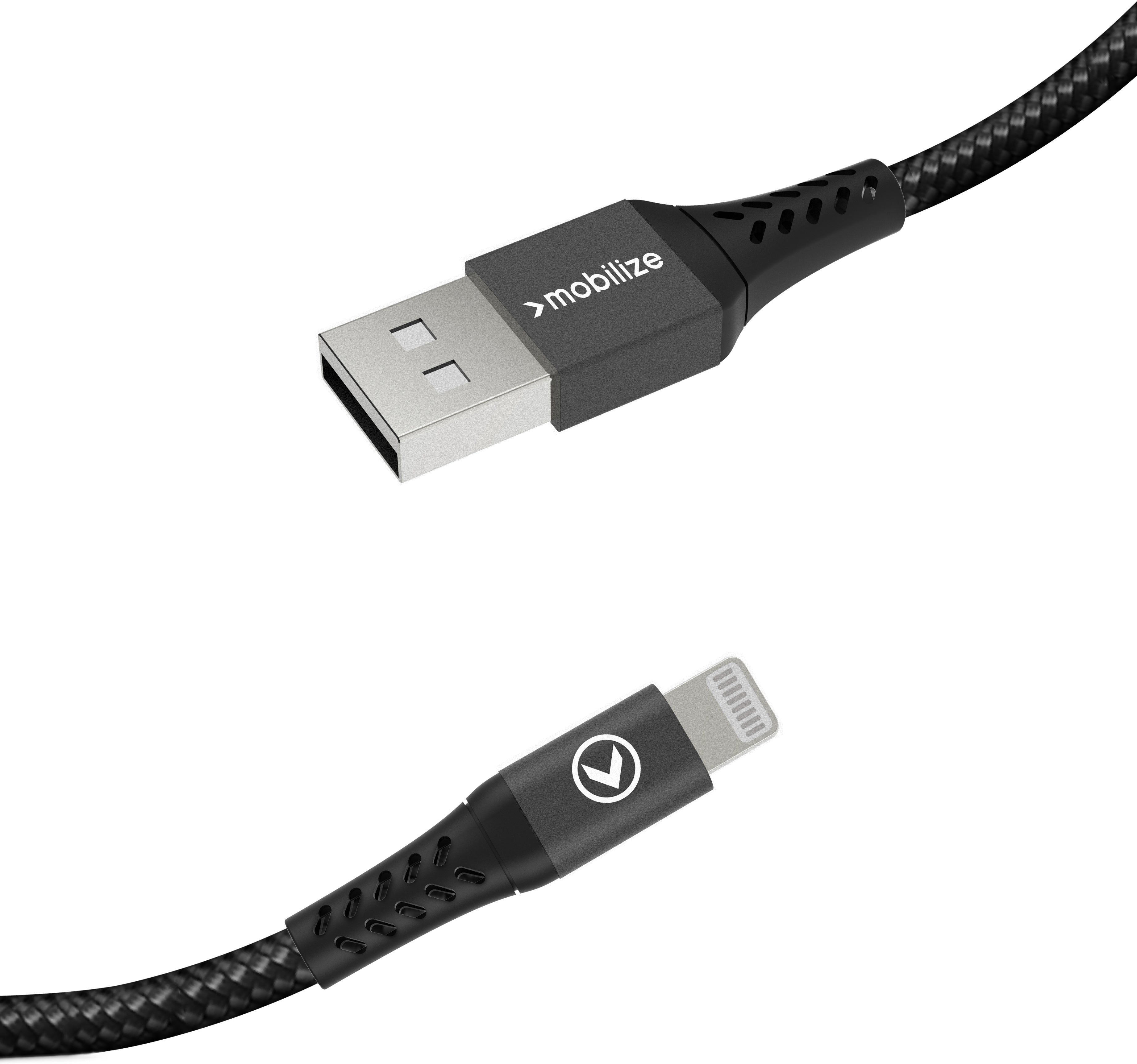 Mobilize Strong Nylon Cable Usb To Apple Mfi Lightning 2M. 12W Black
