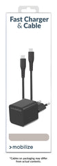 Mobilize Wall Charger Usb-C 20W With Pd + Mfi Lightning Nylon Cable 1.2M Black