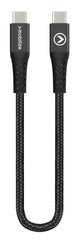 Mobilize Strong Nylon Cable Usb-C To Usb-C 20Cm. 100W Black