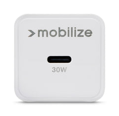 Mobilize Wall Charger Usb-C Gan 30W With Pd/Pps + Usb-C Nylon Cable 1.2M White