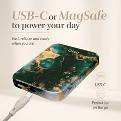 Mio By Mobilize Mio Powerbank 5000Mah With Double Sided Magsafe Compatibility Green Marble - Glossy