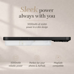 Mio By Mobilize Mio Powerbank 5000Mah With Double Sided Magsafe Compatibility White Marble - Matt