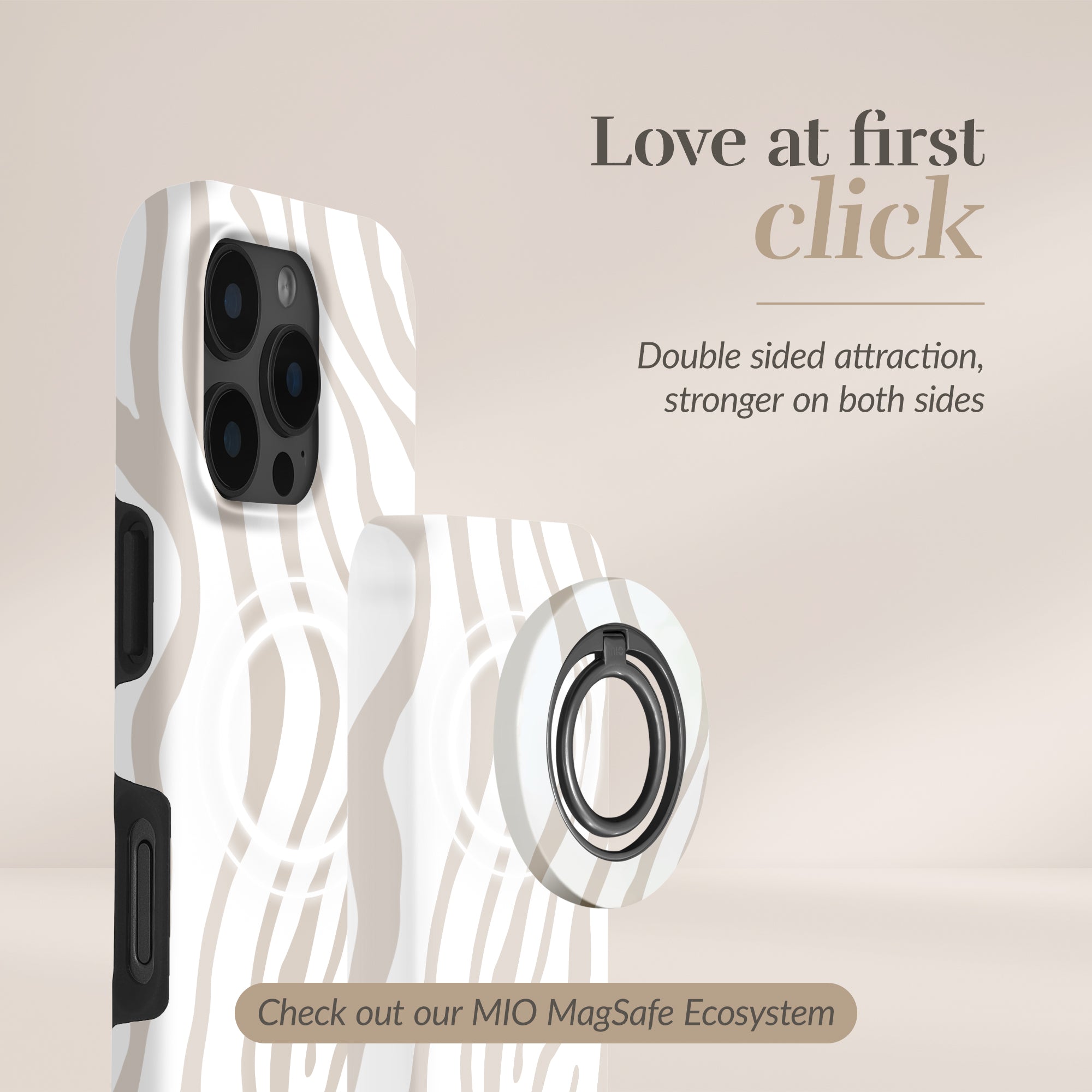 Mio By Mobilize Mio Powerbank 5000Mah With Double Sided Magsafe Compatibility Sandy Zebra - Matt