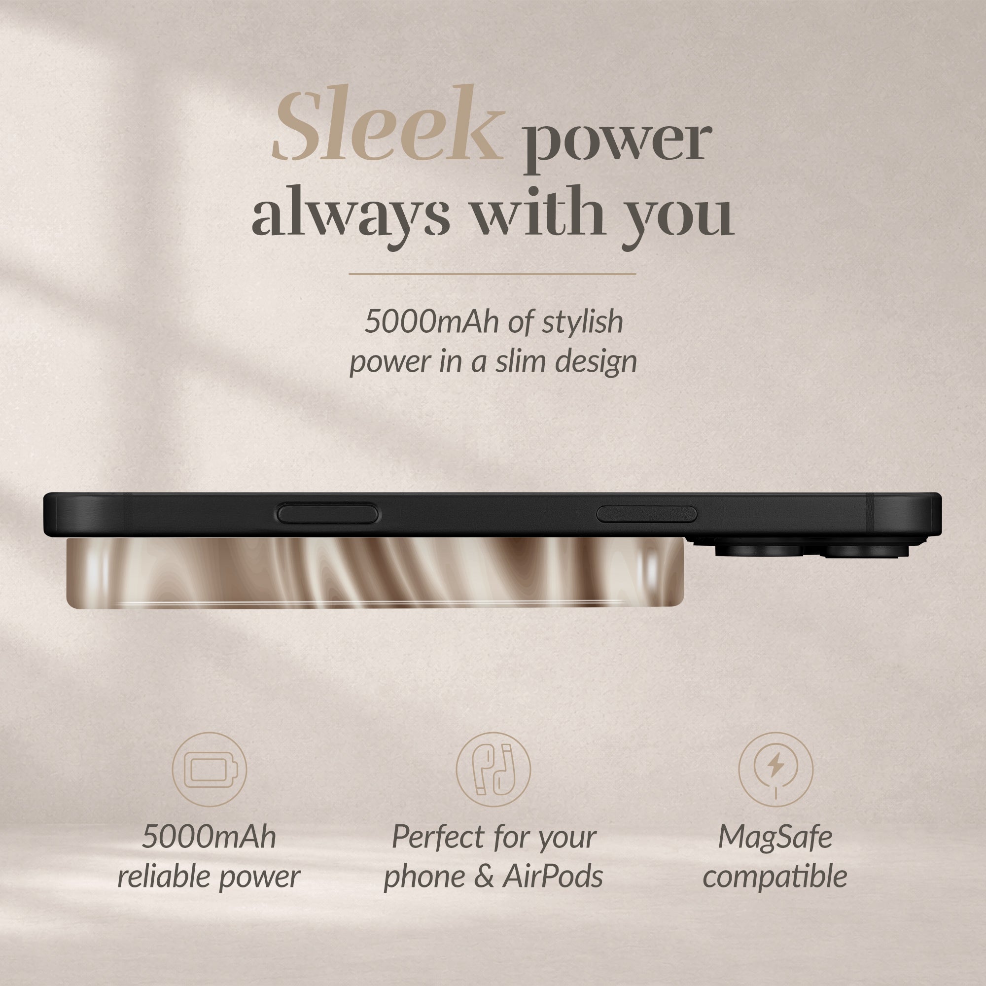 Mio By Mobilize Mio Powerbank 5000Mah With Double Sided Magsafe Compatibility Silky Dreams - Glossy