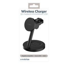 Mobilize 3In1 Charger Station Magsafe Compatible 25W Qi2.2 Black