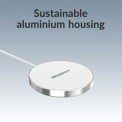 Mobilize Magnetic Wireless Charger Magsafe Compatible 25W Qi2.2 White Aluminium
