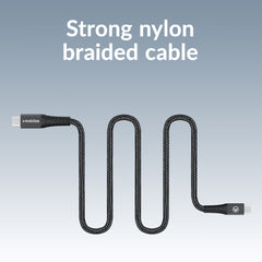 Mobilize Magnetic Nylon Cable - Usb-C To Usb-C - 1M. - 100W Black