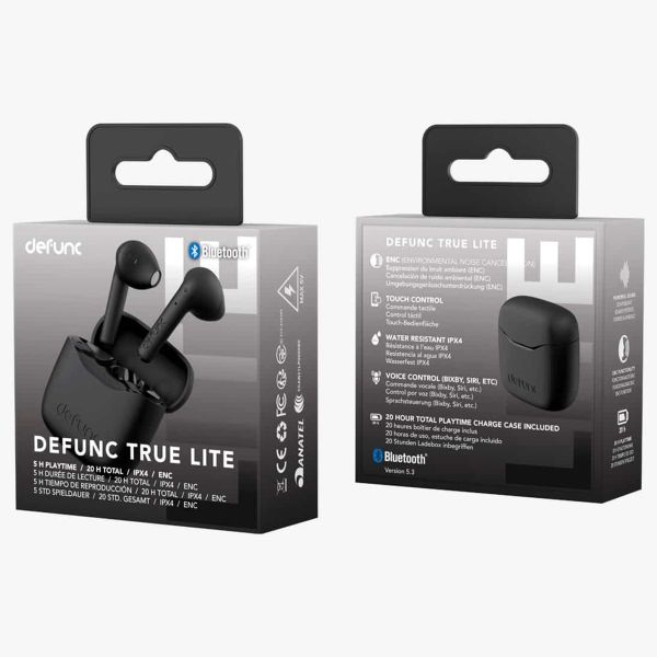 Defunc True Lite Earbuds Zwart - 123TelecomShop