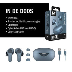 Fresh 'n Rebel Twins Rise - Draadloze Oordopjes - Noise Cancelling - Draadloos opladen - Dive Blue - 123TelecomShop