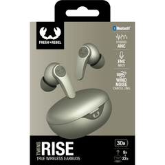 Fresh 'n Rebel Twins Rise - Draadloze Oordopjes - Noise Cancelling - Draadloos opladen - Dried Green - 123TelecomShop