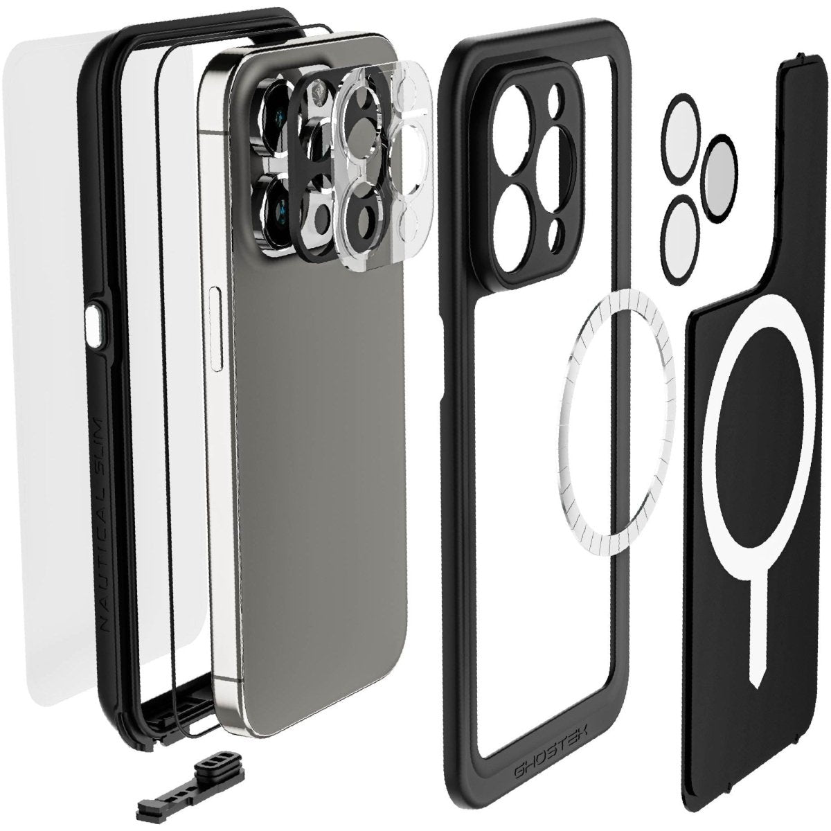 Ghostek Nautical Slim Waterproof Magsafe Case Apple Iphone 15 Pro Black - 123TelecomShop