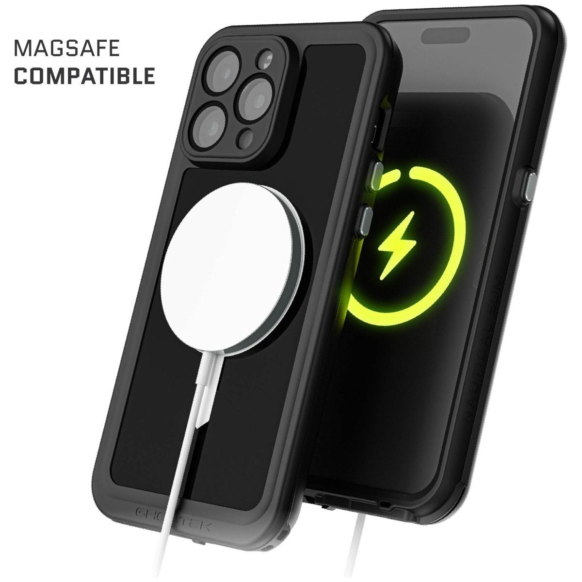 Ghostek Nautical Slim Waterproof Magsafe Case Apple Iphone 15 Pro Max Black - 123TelecomShop