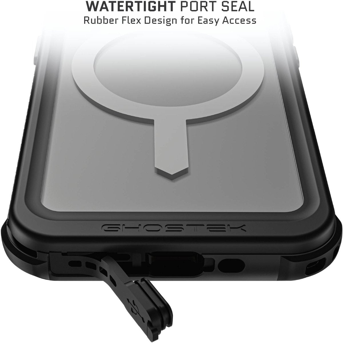 Ghostek Nautical Waterproof Magsafe Case + Belt Swivel Holster Apple Iphone 15 Pro Clear - 123TelecomShop