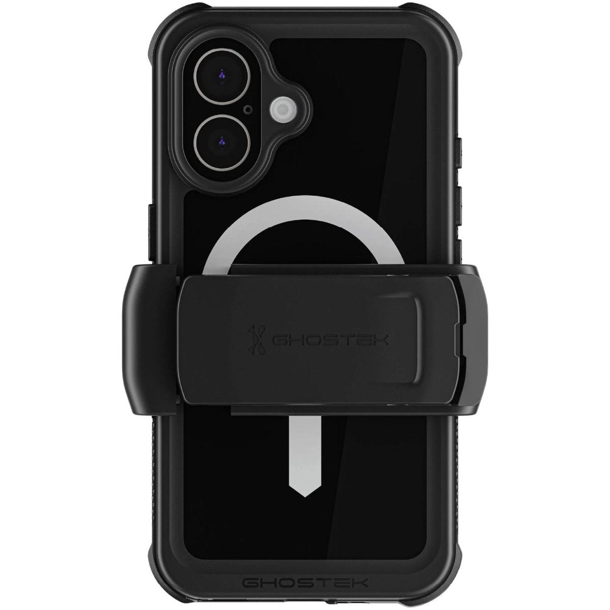 Ghostek Nautical Waterproof Magsafe Case + Belt Swivel Holster Apple Iphone 16 Black - 123TelecomShop