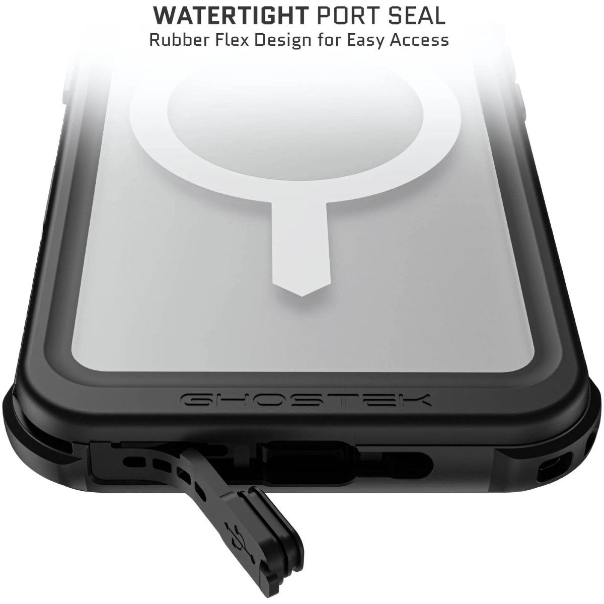 Ghostek Nautical Waterproof Magsafe Case + Belt Swivel Holster Apple Iphone 16 Clear - 123TelecomShop