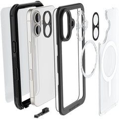 Ghostek Nautical Waterproof Magsafe Case + Belt Swivel Holster Apple Iphone 16 Clear - 123TelecomShop