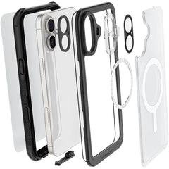 Ghostek Nautical Waterproof Magsafe Case + Belt Swivel Holster Apple Iphone 16 Plus Clear - 123TelecomShop