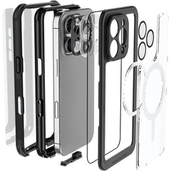 Ghostek Nautical Waterproof Magsafe Case + Belt Swivel Holster Apple Iphone 16 Pro Clear - 123TelecomShop