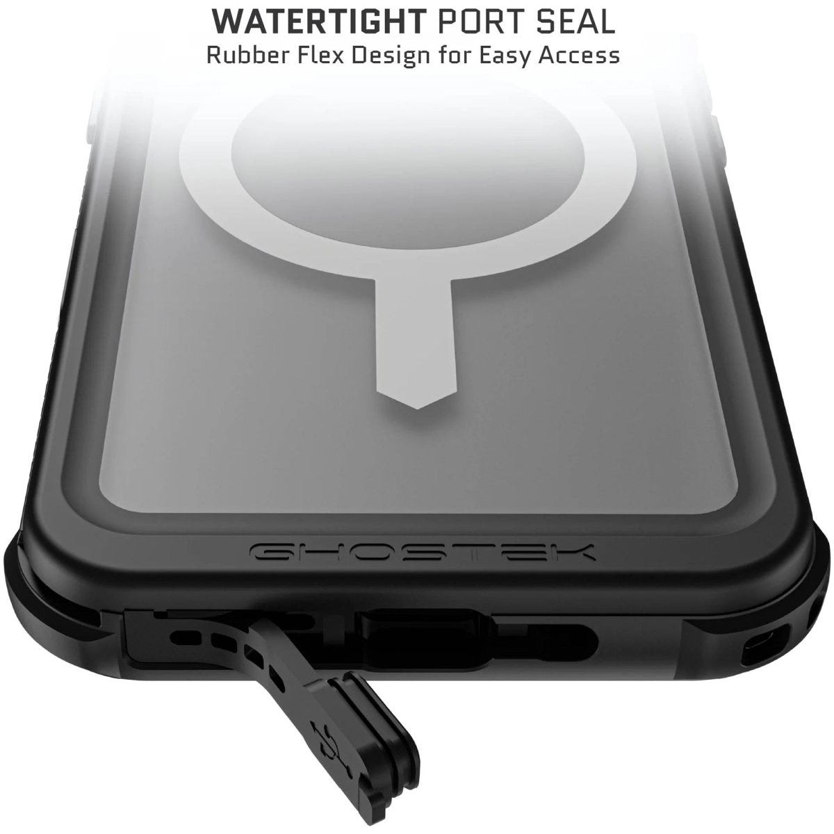 Ghostek Nautical Waterproof Magsafe Case + Belt Swivel Holster Apple Iphone 16 Pro Clear - 123TelecomShop