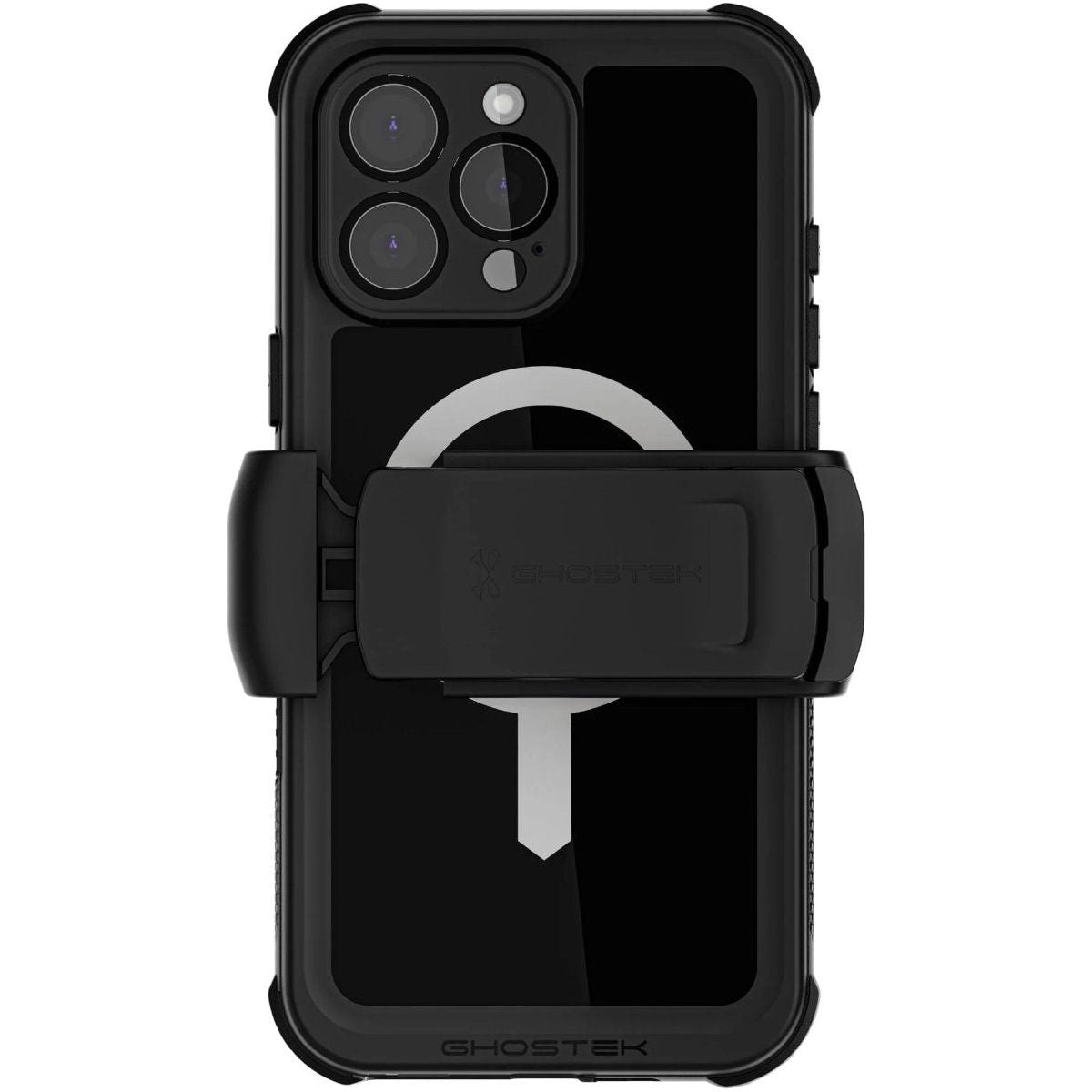 Ghostek Nautical Waterproof Magsafe Case + Belt Swivel Holster Apple Iphone 16 Pro Max Black - 123TelecomShop