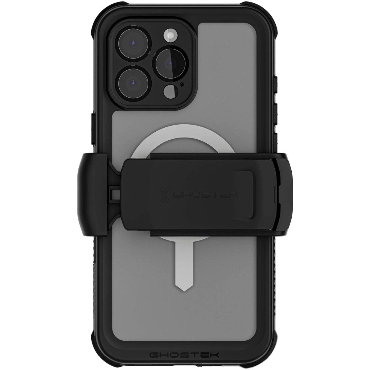 Ghostek Nautical Waterproof Magsafe Case + Belt Swivel Holster Apple Iphone 16 Pro Max Clear - 123TelecomShop