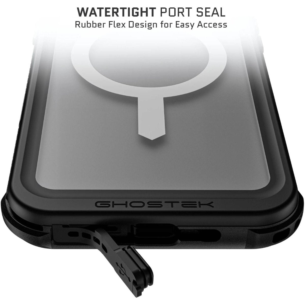 Ghostek Nautical Waterproof Magsafe Case + Belt Swivel Holster Apple Iphone 16 Pro Max Clear - 123TelecomShop