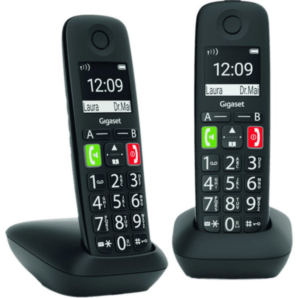 Gigaset Duo E290R - Huistelefoon met grote knoppen - Zwart - 123TelecomShop