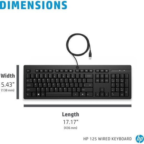 HP 125 toetsenbord met kabel - 123TelecomShop