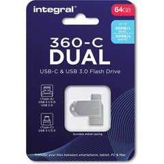 Integral USB 3.0 USB - 360 - C Dual 64GB - 123TelecomShop