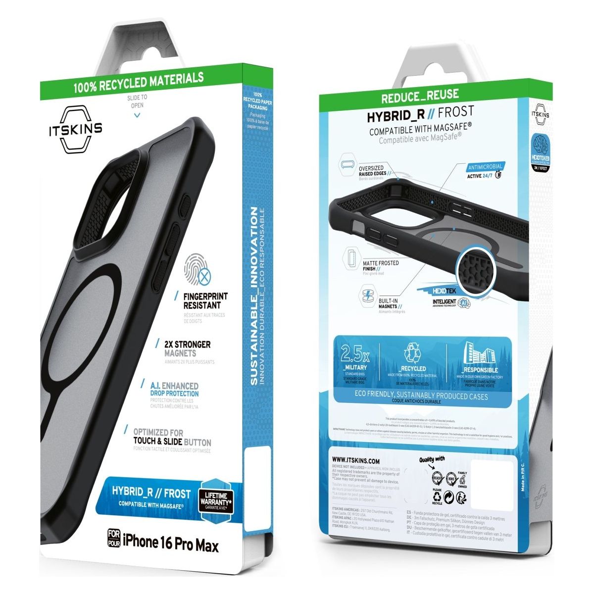 Itskins Level 2 Hybridmagfrost_R For Apple Iphone 16 Pro Max Black - 123TelecomShop