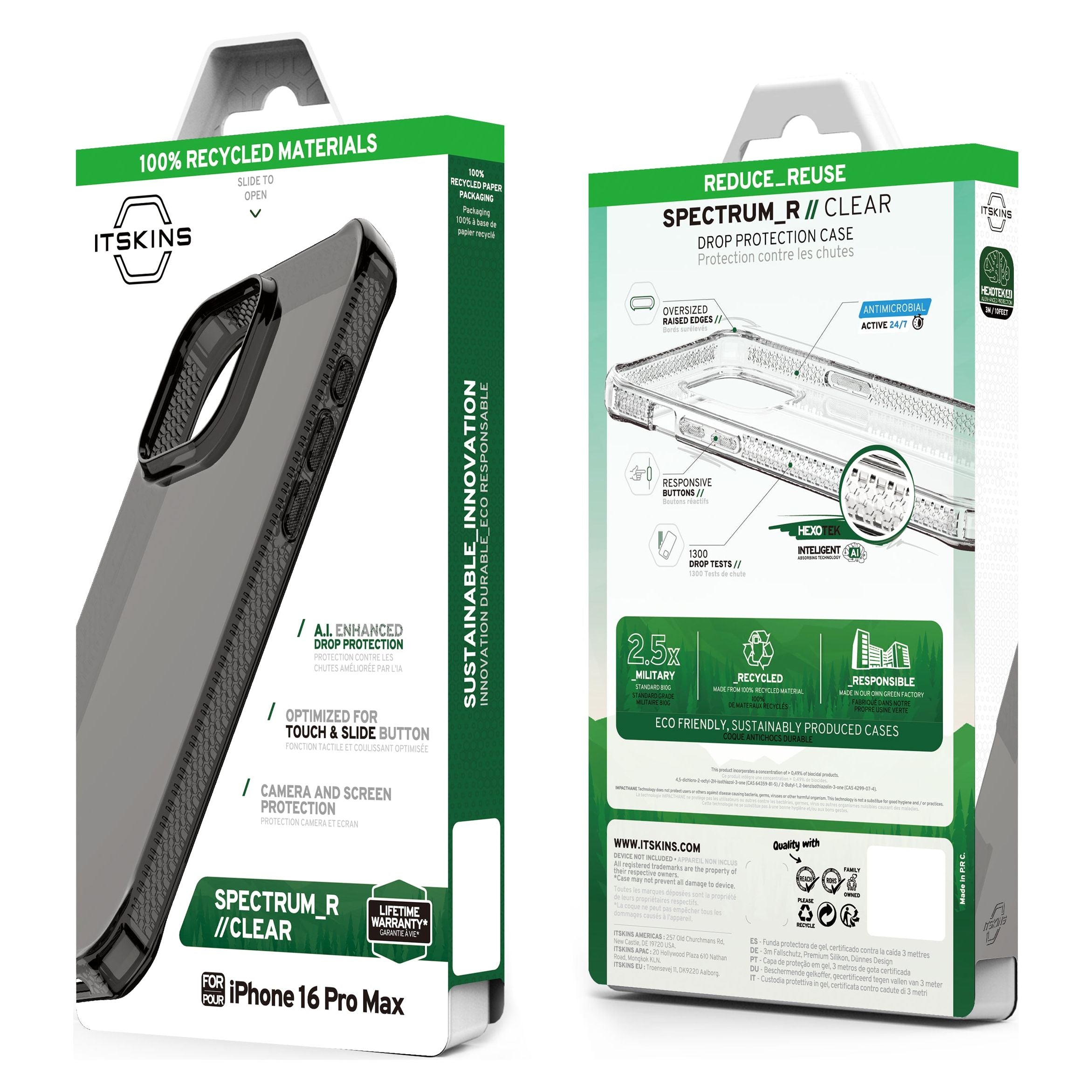 Itskins Level 2 Spectrumclear_R For Apple Iphone 16 Pro Max Smoke - 123TelecomShop