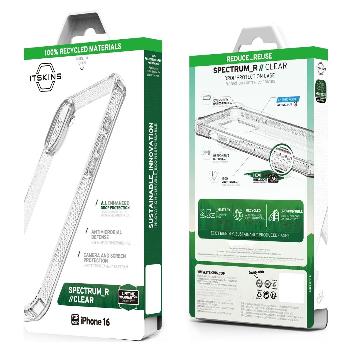 Itskins Level 2 Spectrumclear_R For Apple Iphone 16 Transparent - 123TelecomShop