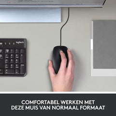 Logitech Muis - B100 - Bedraad - Zwart - 123TelecomShop