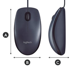 Logitech Muis - B100 - Bedraad - Zwart - 123TelecomShop