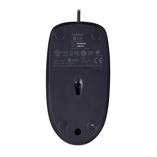 Logitech Muis - B100 - Bedraad - Zwart - 123TelecomShop