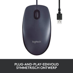 Logitech Muis - B100 - Bedraad - Zwart - 123TelecomShop