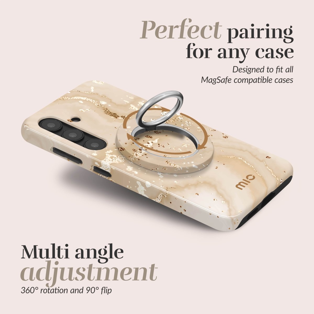Mio By Mobilize Mio Gold Marble Magsafe Compatible Ring Holder - 123TelecomShop