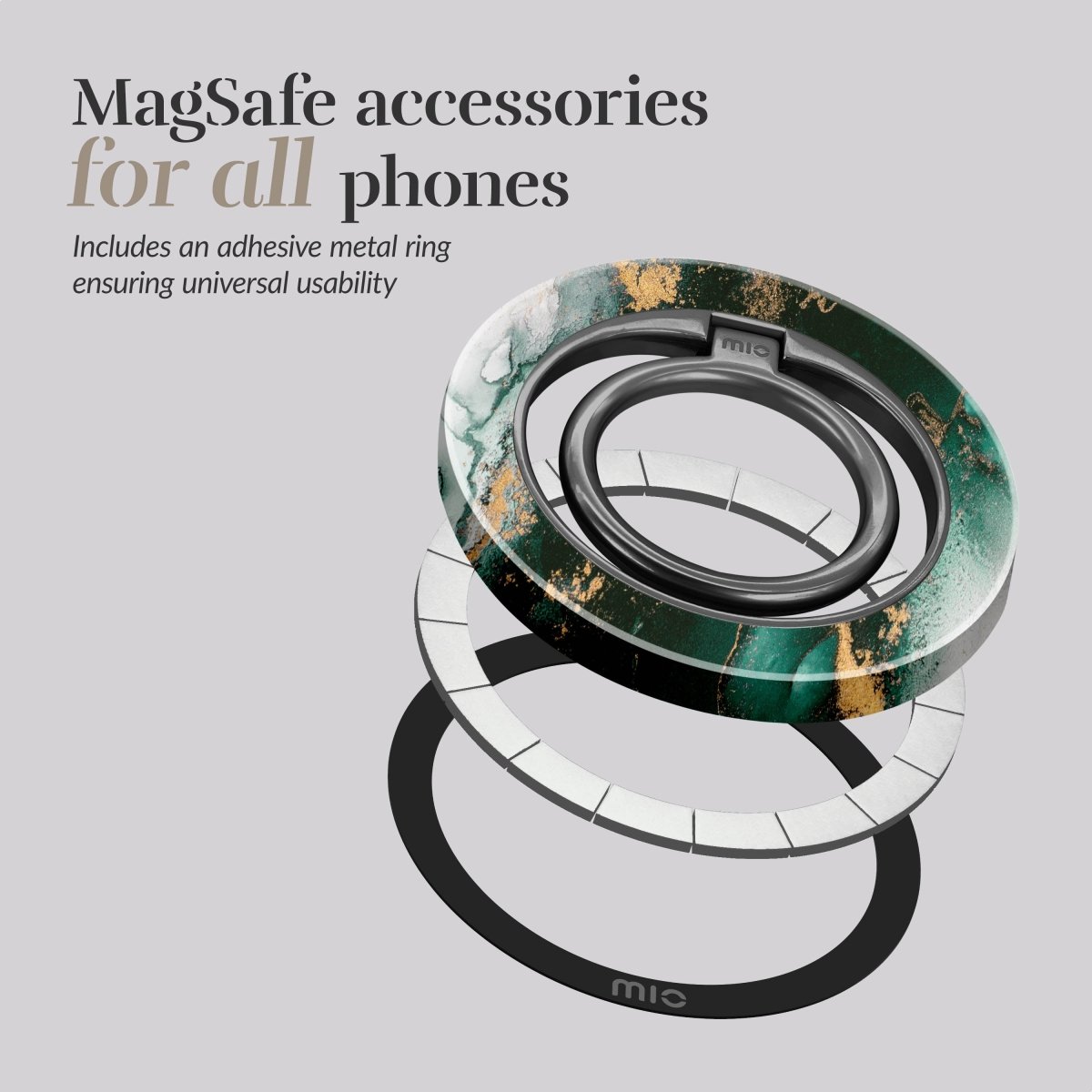 Mio By Mobilize Mio Green Marble Magsafe Compatible Ring Holder - 123TelecomShop