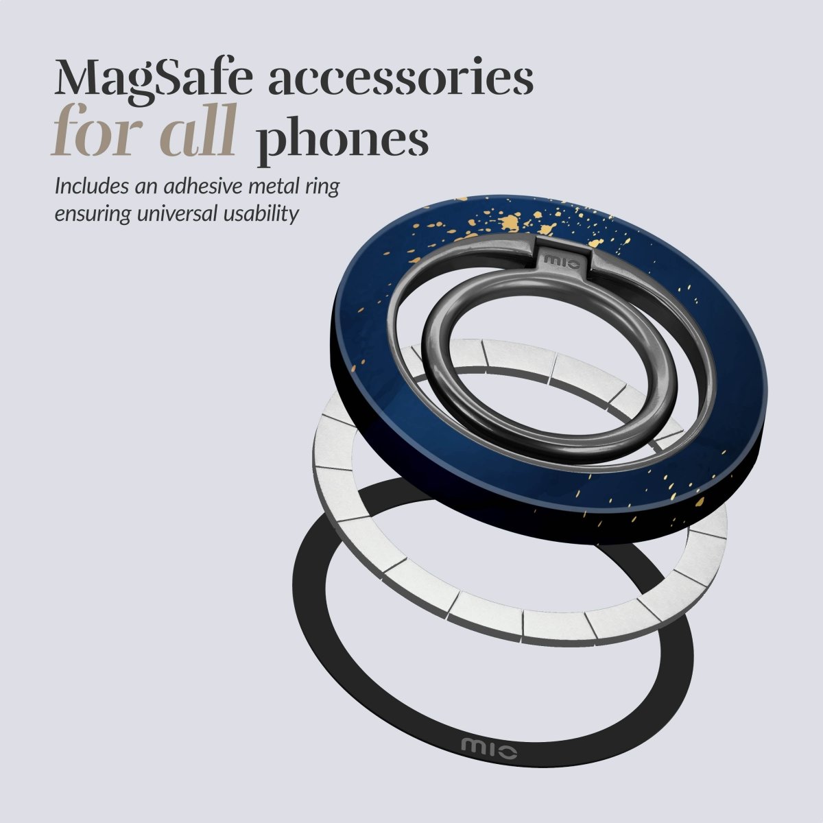 Mio By Mobilize Mio Midnight Sparkle Magsafe Compatible Ring Holder - 123TelecomShop