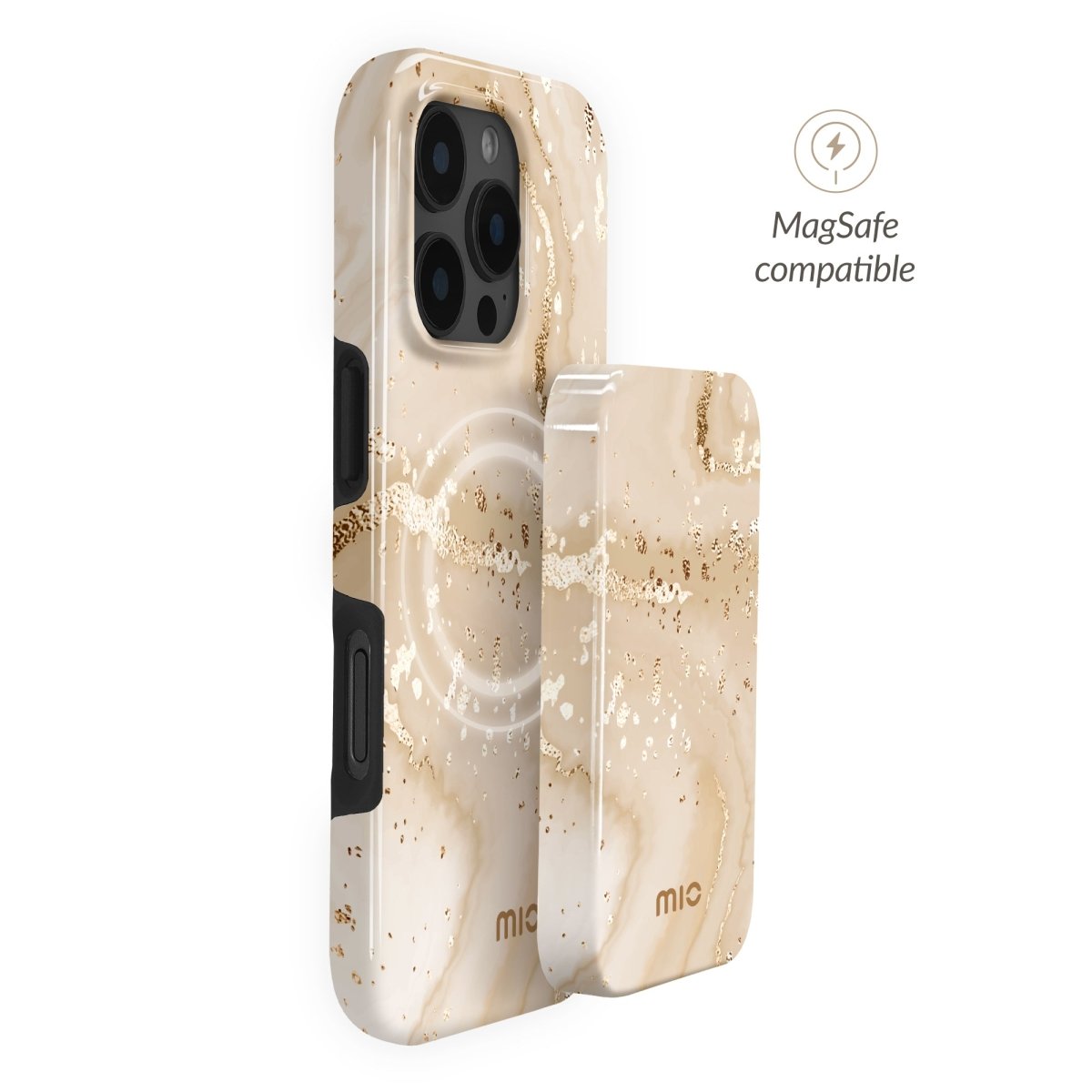 Mio By Mobilize Mio Powerbank 5000Mah With Double Sided Magsafe Compatibility Gold Marble - Glossy - 123TelecomShop