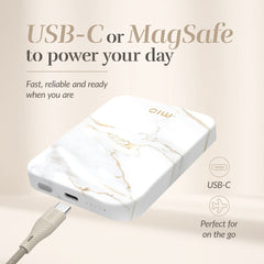 Mio By Mobilize Mio Powerbank 5000Mah With Double Sided Magsafe Compatibility White Marble - Matt - 123TelecomShop
