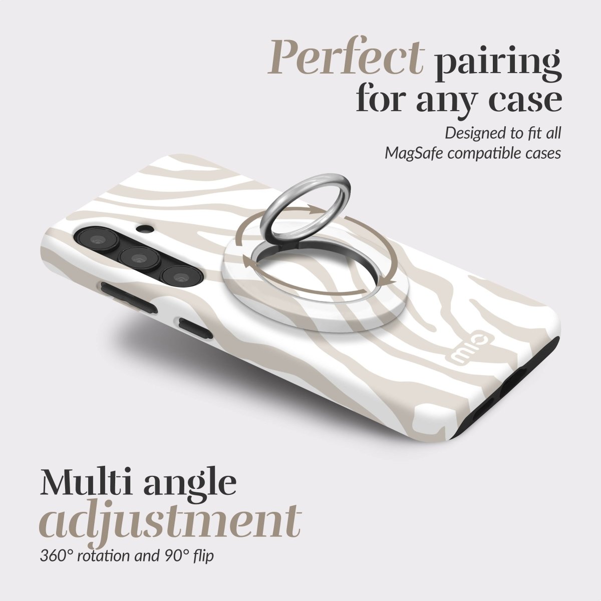 Mio By Mobilize Mio Sandy Zebra Magsafe Compatible Ring Holder - 123TelecomShop