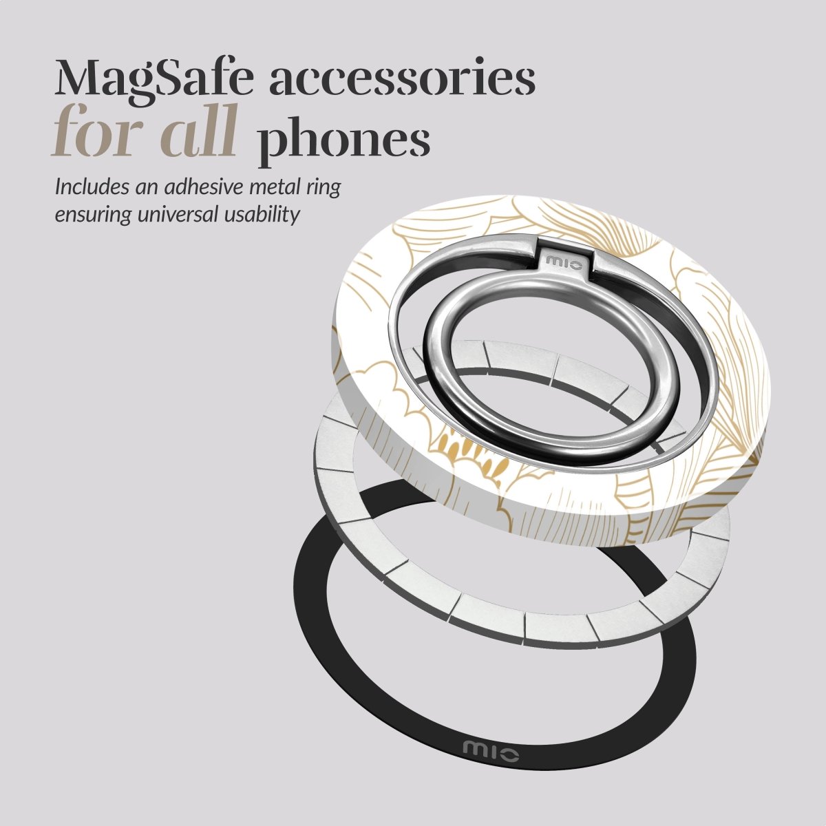 Mio By Mobilize Mio White Roses Magsafe Compatible Ring Holder - 123TelecomShop