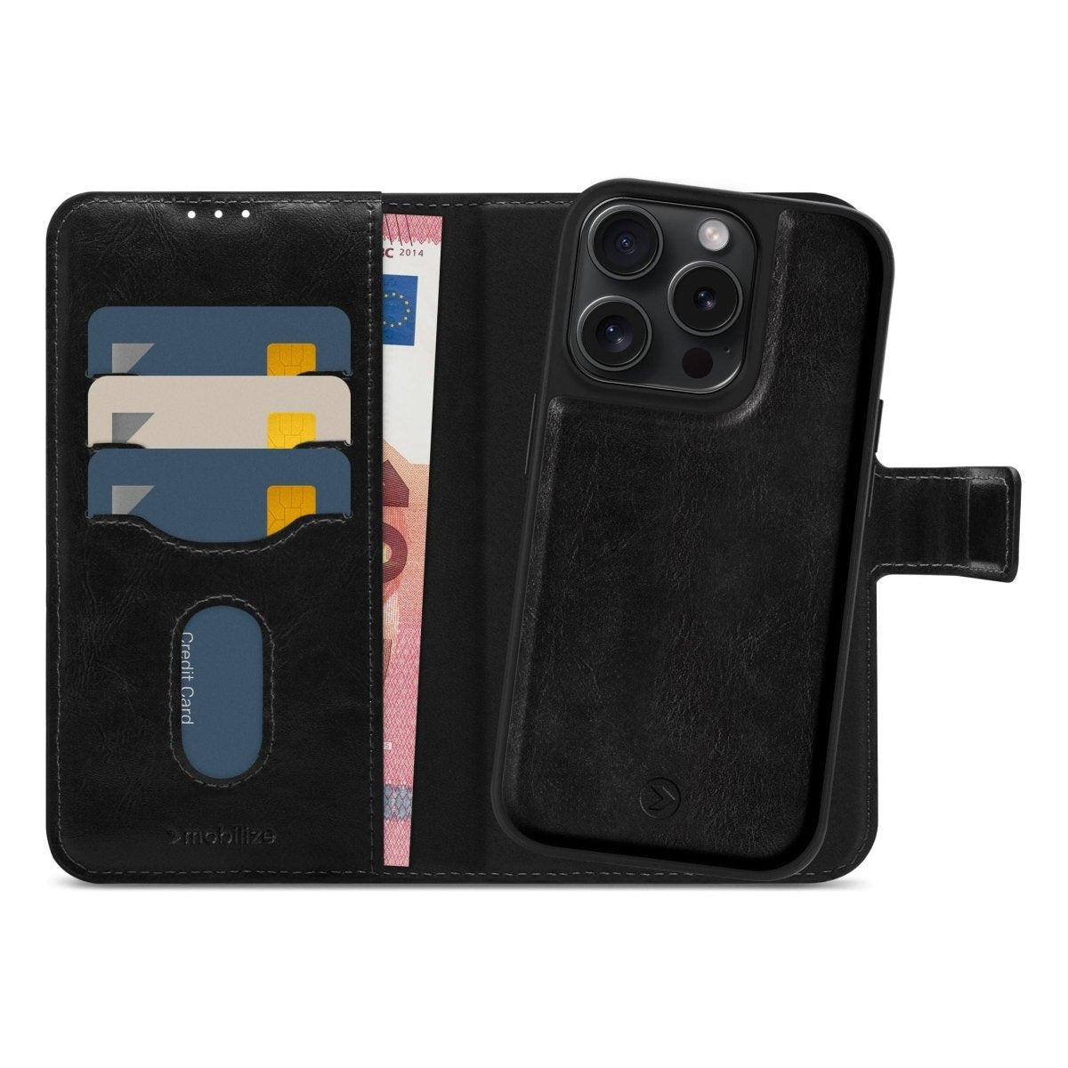 Mobilize 2In1 Magsafe Compatible Gelly Wallet Case Apple Iphone 15 Pro Black - 123TelecomShop