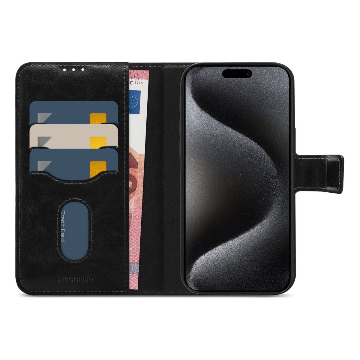 Mobilize 2In1 Magsafe Compatible Gelly Wallet Case Apple Iphone 15 Pro Max Black - 123TelecomShop