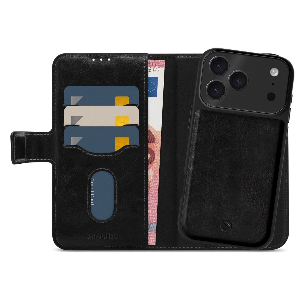 Mobilize 2In1 Magsafe Compatible Gelly Wallet Case Apple Iphone 17 Pro Black - 123TelecomShop