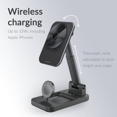 Mobilize 3In1 Charger Station Magsafe Compatible 15W Black - 123TelecomShop