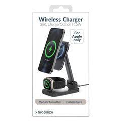 Mobilize 3In1 Charger Station Magsafe Compatible 15W Black - 123TelecomShop