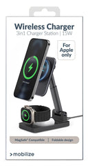 Mobilize 3In1 Charger Station Magsafe Compatible 15W Black - 123TelecomShop
